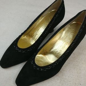 Bruno Magli Women's Kitten 2.5" Heeled Black Suede